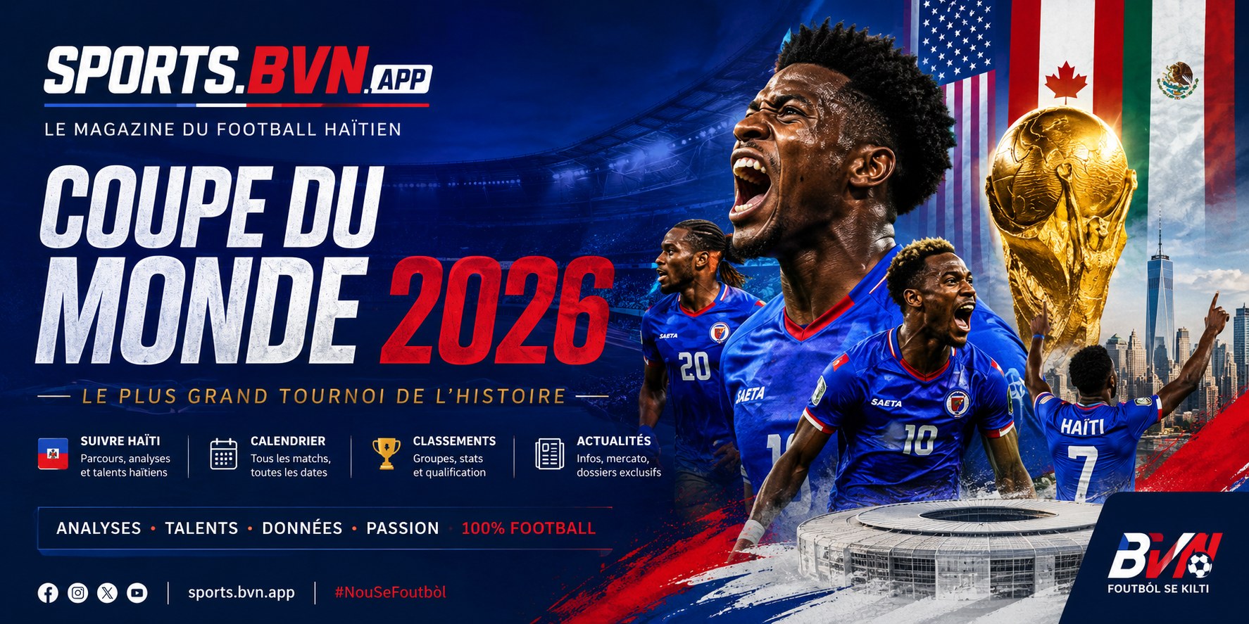 sports.bvn.app — Le magazine du football haïtien · Coupe du Monde 2026